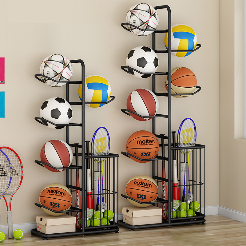 Sports Equipment Types - Spor Topu Depolama Rafı Basketbol Badminton